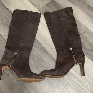 Nine West brown leather/ suede boots with heel. Sz 10 NWOT